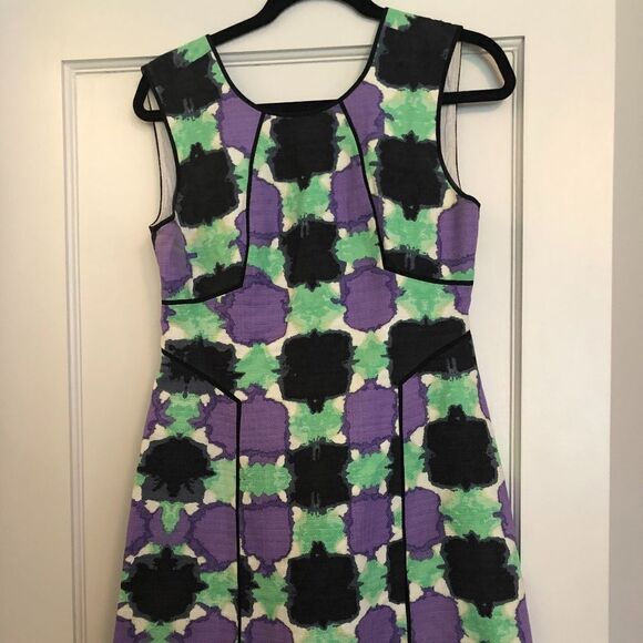 💙 Gorgeous Tibi Gemma Print Basketweave Dress - Picture 4 of 6
